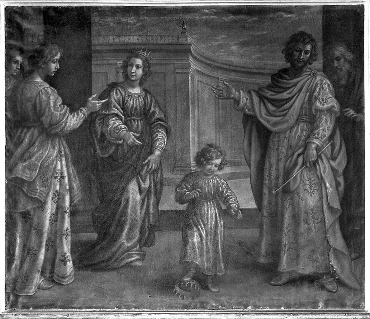 Mosè fanciullo calpesta la corona del faraone (dipinto) di Curradi Francesco detto Battiloro (scuola) (prima metà sec. XVII)