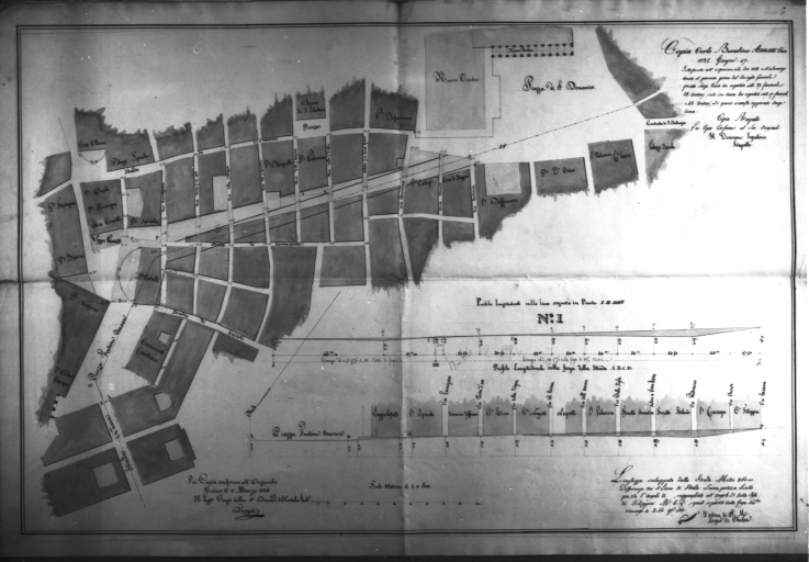 Genova - Piazza San Domenico - planimetria (negativo) di Barabino, Carlo, anonimo (seconda meta' XX)