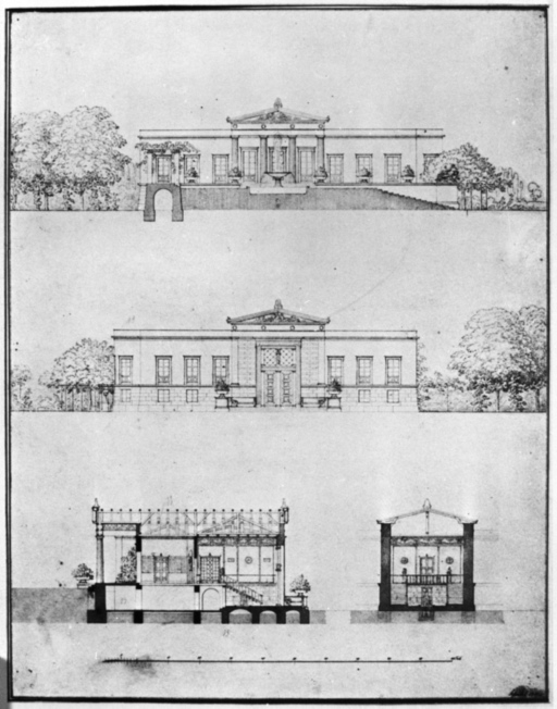 Charlottenhof - Casa del giardiniere (negativo) di Schinkel, Karl Friedrich, anonimo (seconda meta' XX)