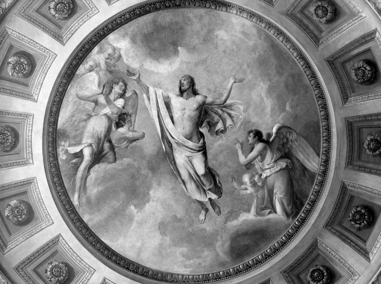 Cristo redentore con angeli (dipinto) di Catani Luigi (inizio sec. XIX)