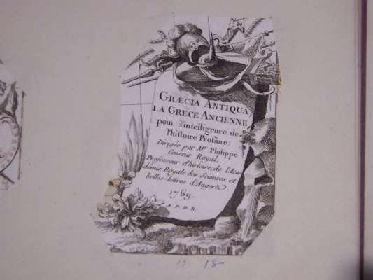 cartiglio con iscrizione (stampa, frammento) di De Pretot Philippe (sec. XVIII)