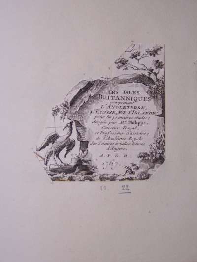 paesaggio marino con iscrizione (stampa, frammento) di De Pretot Philippe (sec. XVIII)