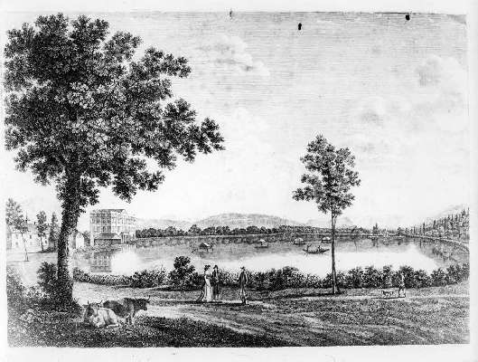 Paesaggio di Leopoldskrone (stampa) di Nesselthaler Andreas, Dupré Daniel (ultimo quarto sec. XVIII)
