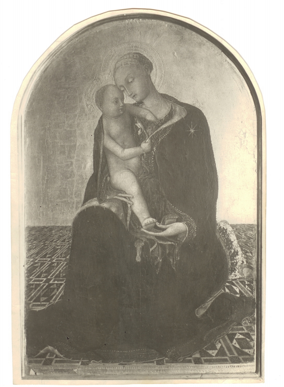 pittura italiana-pittura senese-Madonna con Bambino-Neroccio di Bartolomeo dei Landi (positivo) di Neroccio di Bartolomeo dei Landi (attr), Anonimo (fine/ metà XIX/ XX)
