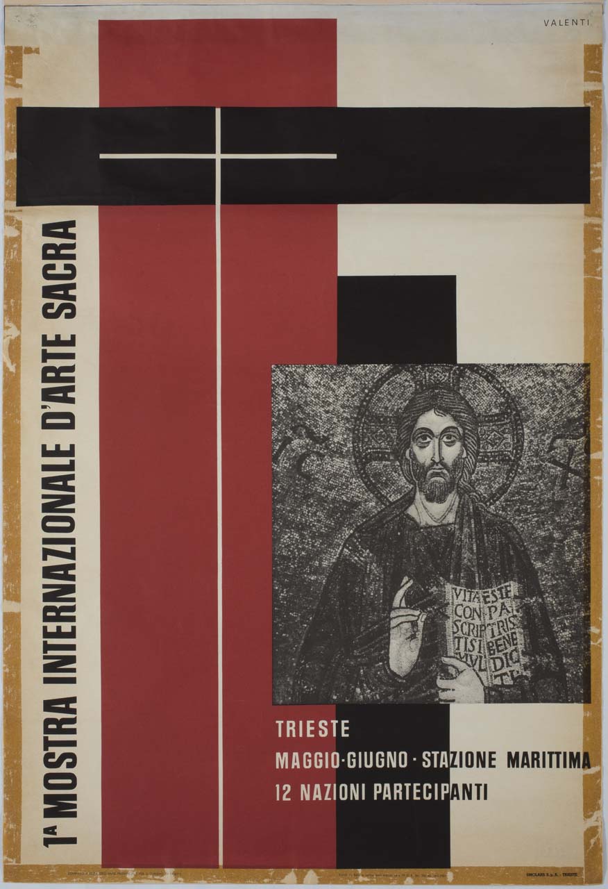 mosaico con Cristo benedicente della Chiesa di San Giusto a Trieste (manifesto) di Valenti (sec. XX)