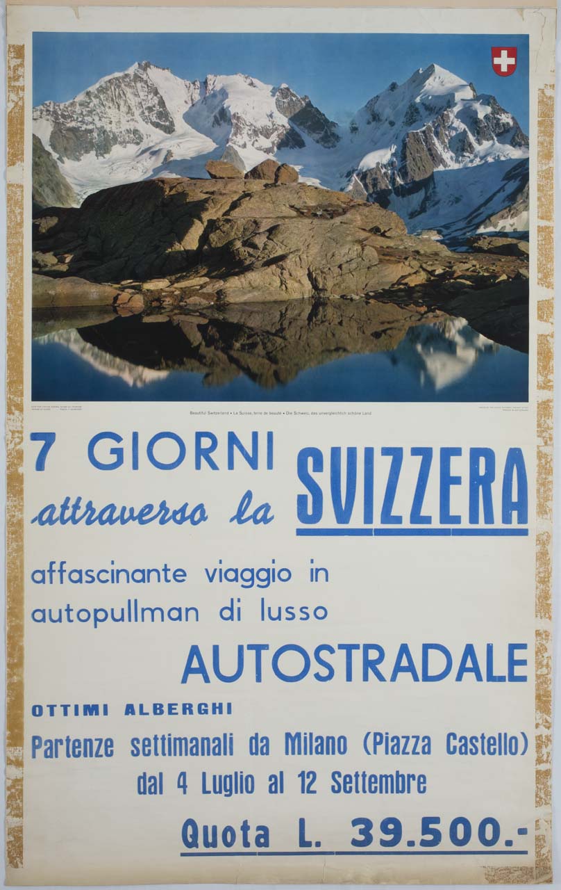 veduta fotografica di paesaggio svizzero (manifesto) di Schneider Franz (sec. XX)