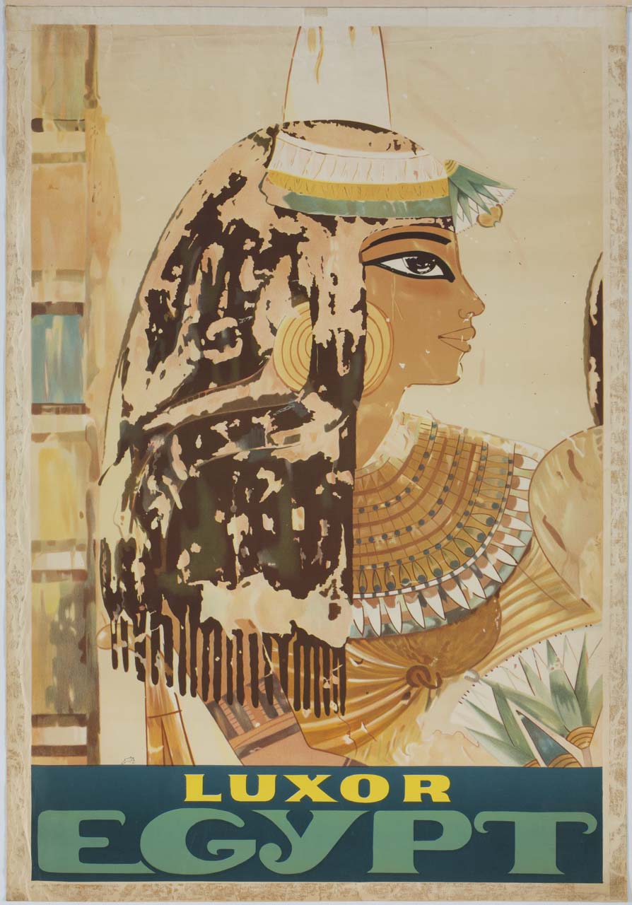 dipinto murale con donna egiziana (manifesto) di Bahgory George (sec. XX)