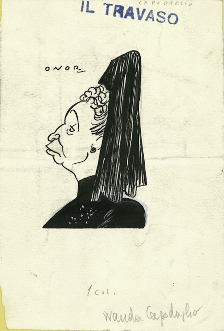 Wanda Capodaglio (disegno, opera isolata) di Onorato Umberto (attribuito) - ambito italiano (sec. XX)