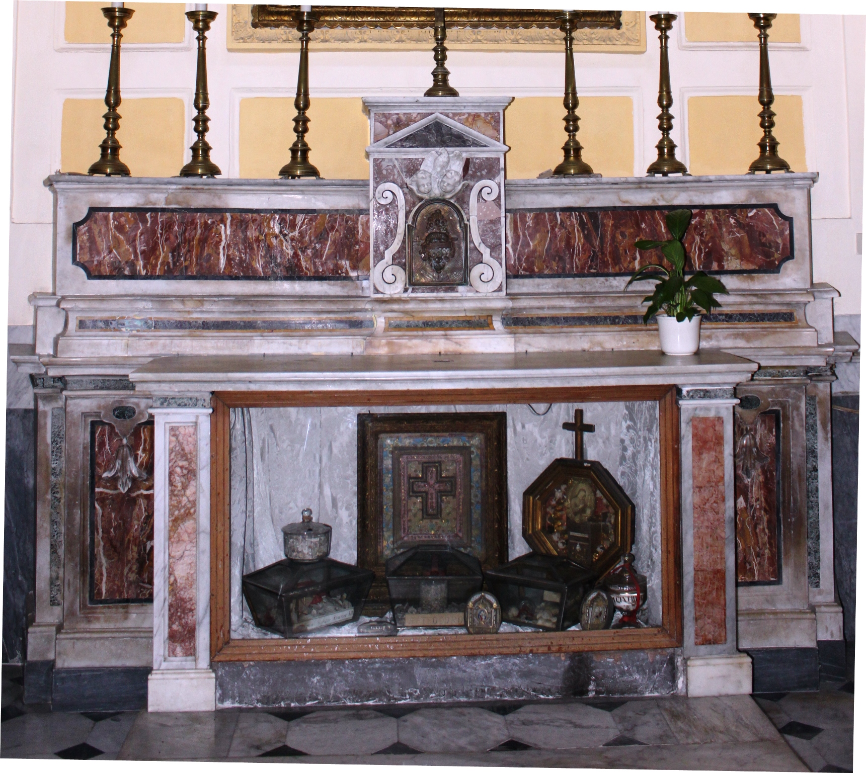 altare (altare, elemento d'insieme) - ambito campano (meta' sec. XIX)