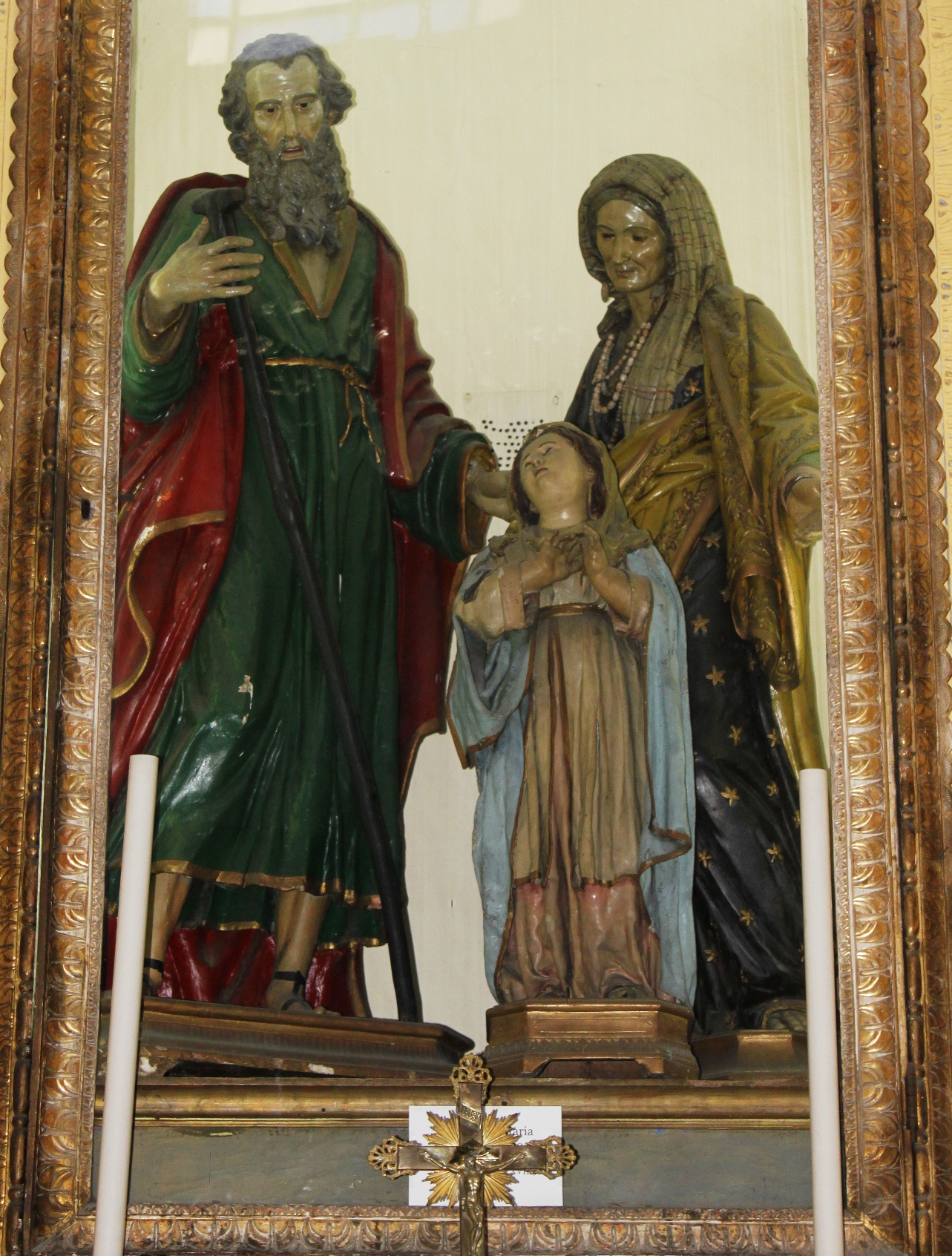 Maria Vergine bambina con Sant'Anna e San Gioacchino (gruppo scultoreo, elemento d'insieme) - ambito campano (inizio/ meta' sec. XVIII)