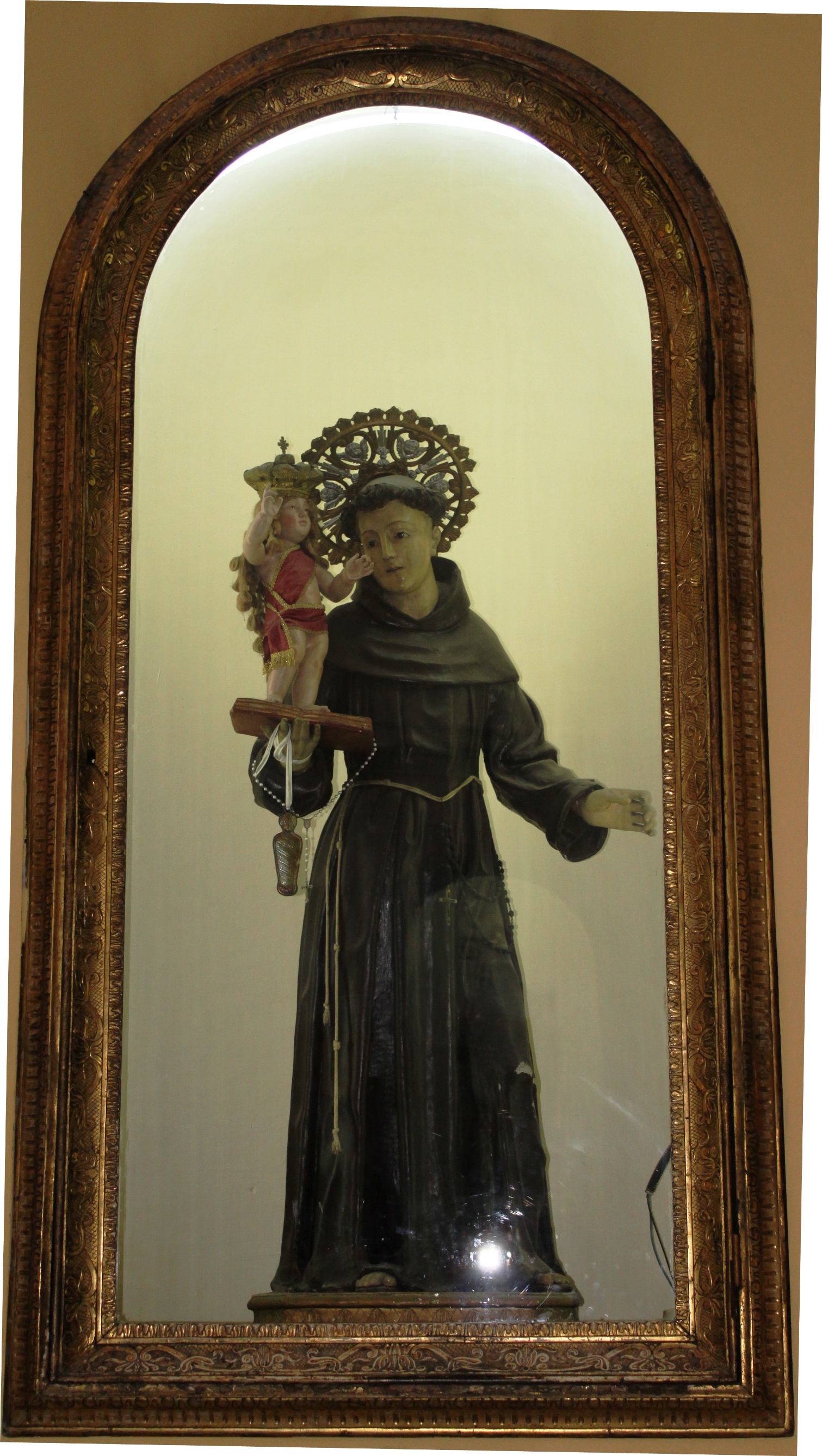 San Antonio Abate con il Bambino Gesù (statua, elemento d'insieme) - ambito campano (meta'/ inizio sec. XIX)