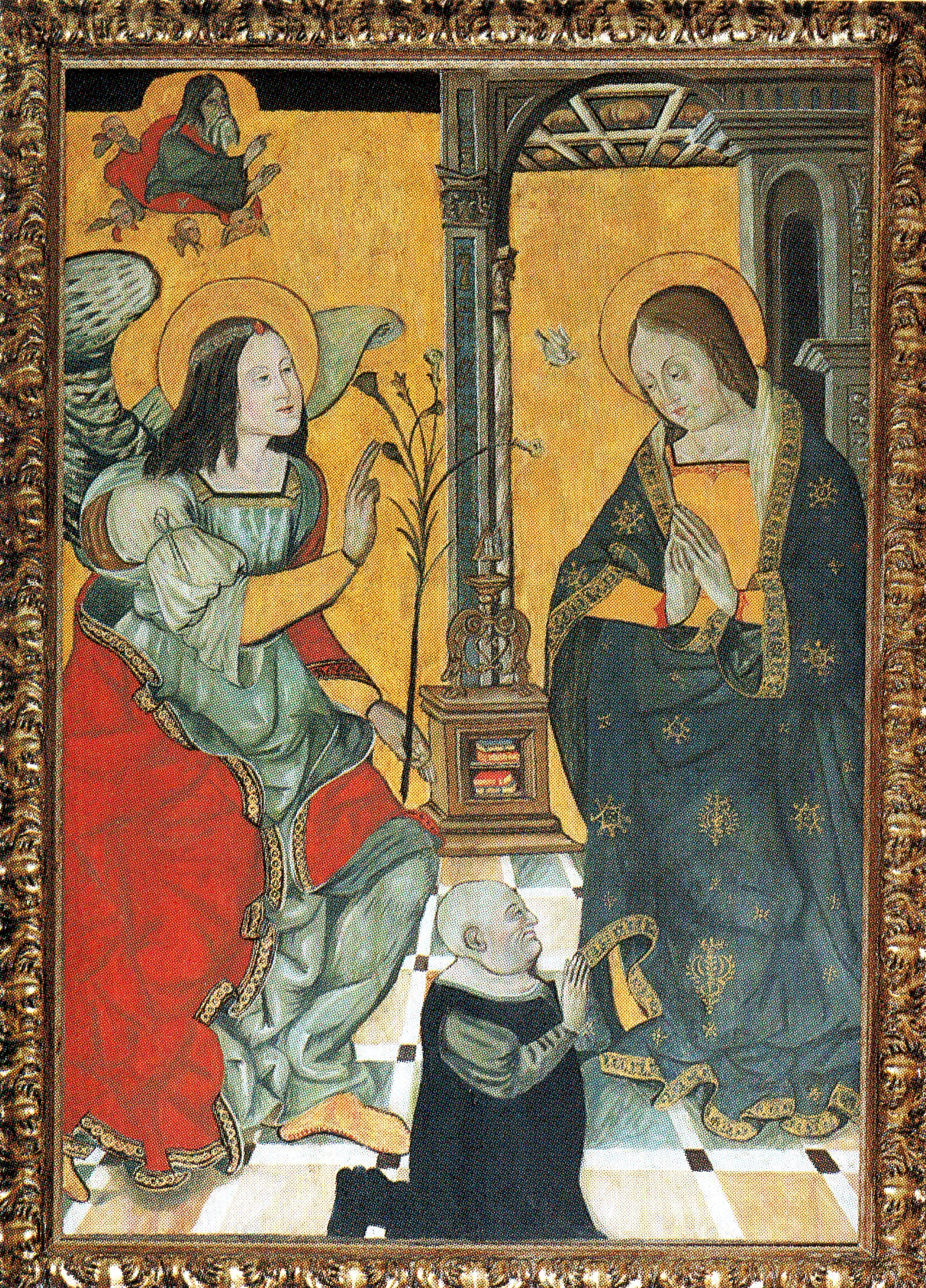 Annunciazione, pala d'altare (pala d'altare, opera isolata) - bottega campana (prima meta' sec. XVI)