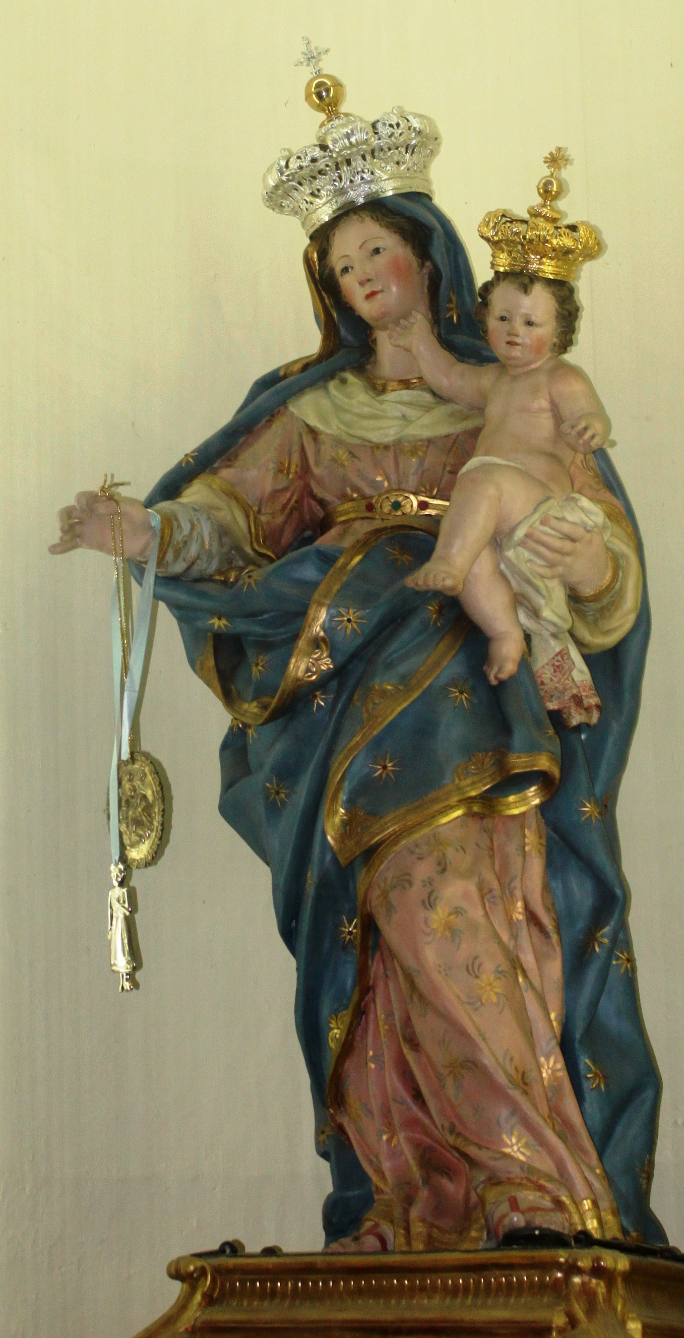 Madonna con bambino (statua, elemento d'insieme) - ambito campano (sec. XIX)