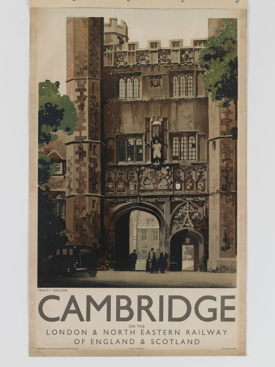 veduta del Great Gate al Trinity College di Cambridge (manifesto) di Fred Taylor (sec. XX)