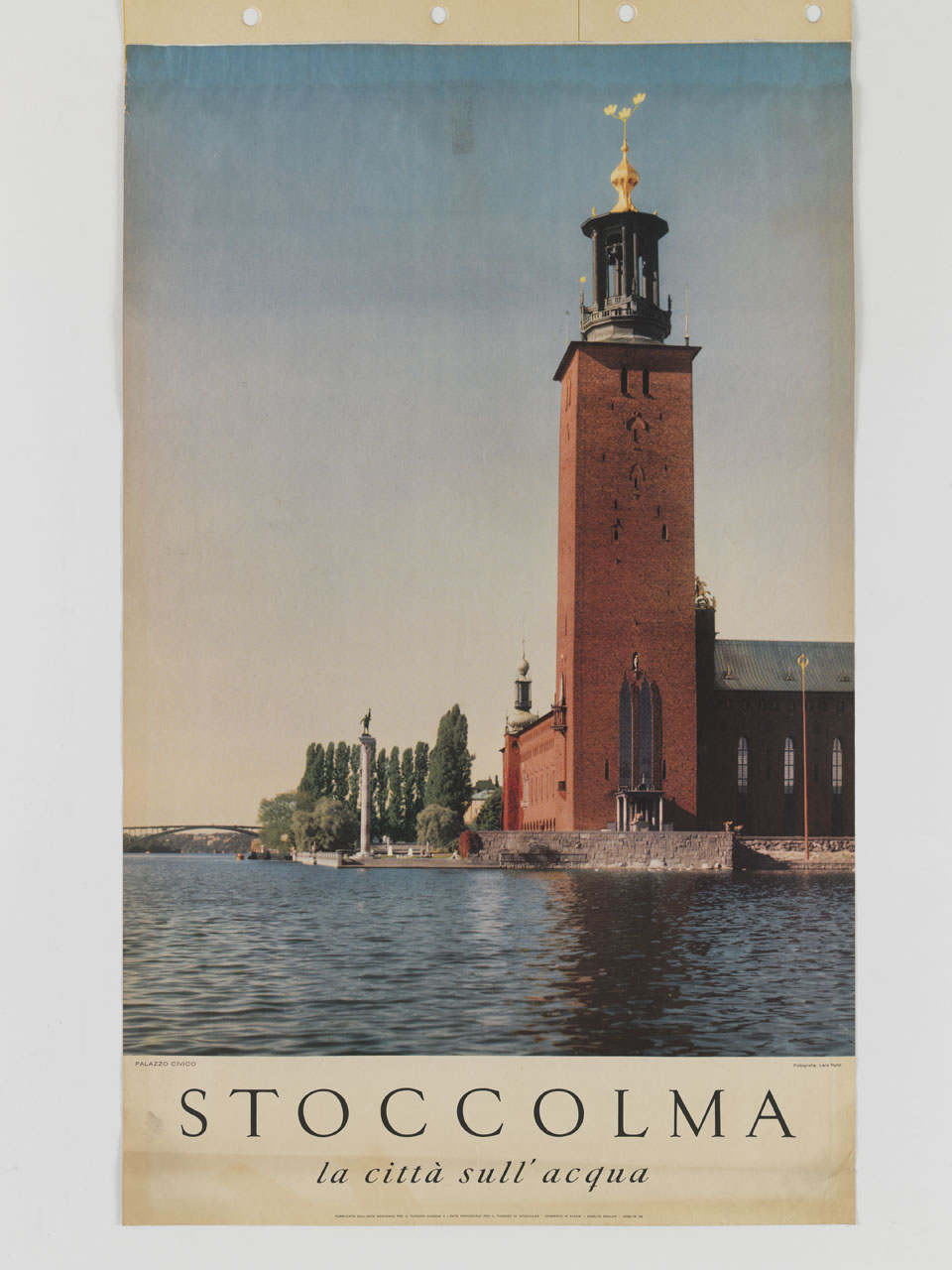 veduta del palazzo civico di Stoccolma (manifesto) - ambito svedese (sec. XX)