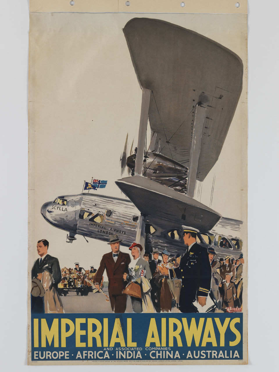 passeggeri scendono da un aereo della Imperial Airways (manifesto) di Brenet Albert (sec. XX)