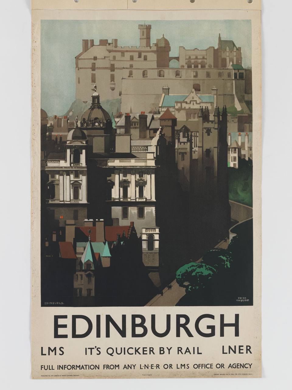 veduta della rocca di Edimburgo (manifesto) di Fred Taylor (sec. XX)