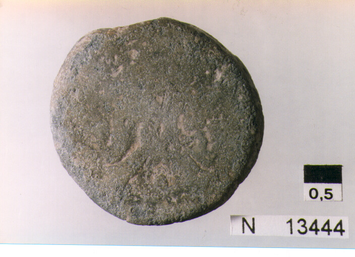 R: effige di Giano bifronte sormontata in alto dal segno del valore / V: prua di nave, sotto Roma (moneta, asse) (sec. III a.C)