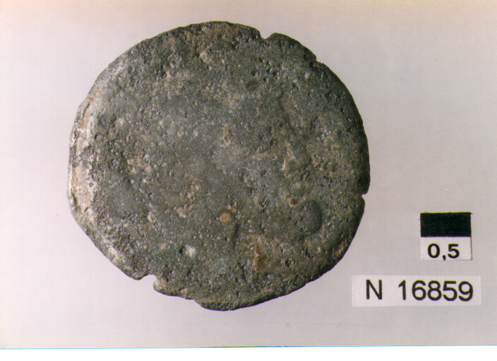 R: effige di Giano/ V: prua di nave (moneta, asse) (sec. III a.C)