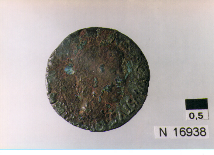 R: testa nuda di Augusto a destra/V: S C nel campo (moneta, asse) (sec. I a.C)