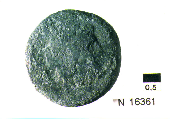 R/ testa di Giove laureato a destra; V/ prua di nave a destra (moneta, semisse) (sec. III a.C)