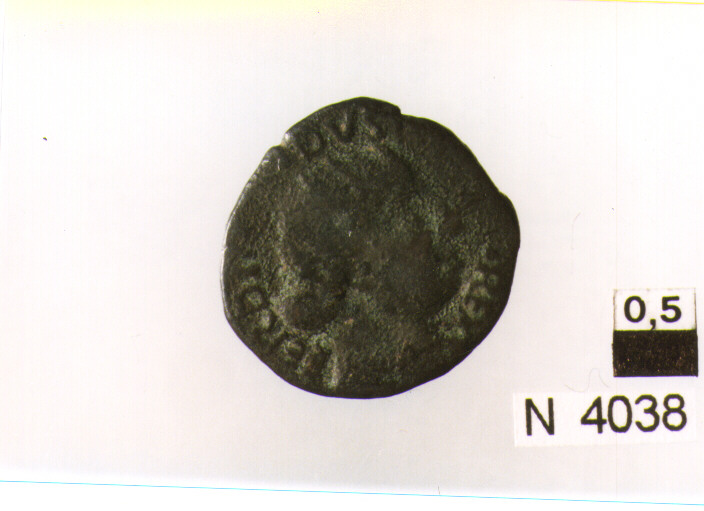 R/ busto radiato a destra; V/ cavallo gradiente a destra con al zampa destra sollevata (moneta, cavallo) (sec. XV d.C)