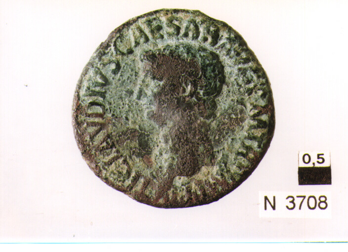 R/ testa nuda di Claudio a sinistra; V/ Libertas stante a destra con pileus (moneta, asse) (sec. I d.C)