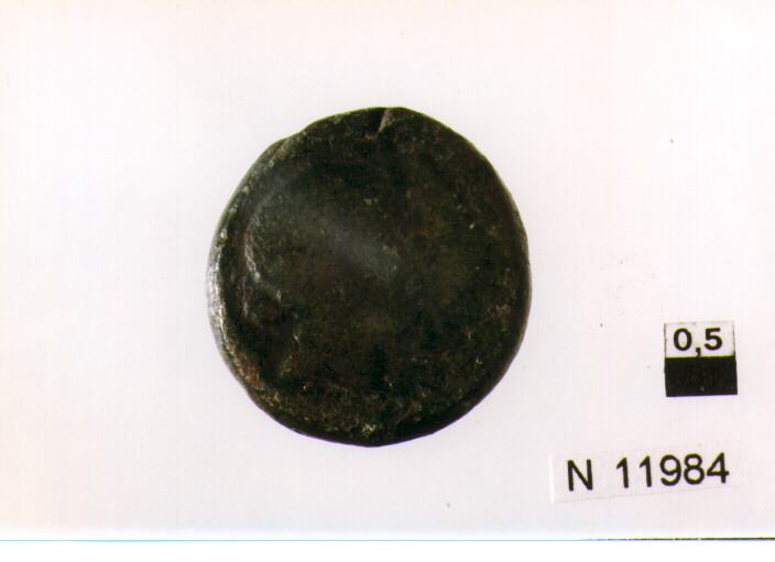 R/ testa femminile a destra; V/ corona d'alloro contenente iscrizione (moneta, dupondio) (secc. I/ II d.C)