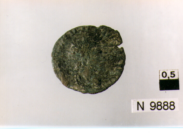 R/ testa radiata di Gallieno a destra; V/ Laetitia stante a sinistra con corona ed ancora (moneta, antoniniano) (sec. III d.C)