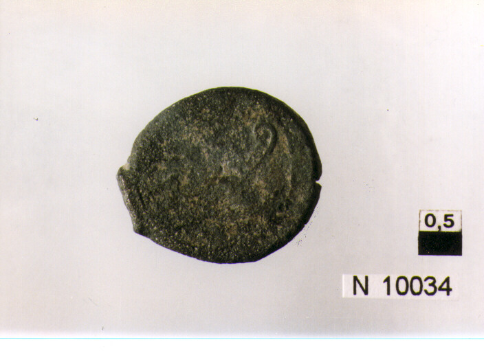 R/ testa di Mercurio, dietro due globetti; V/ prua a destra (moneta, sestante) (sec. III a.C)