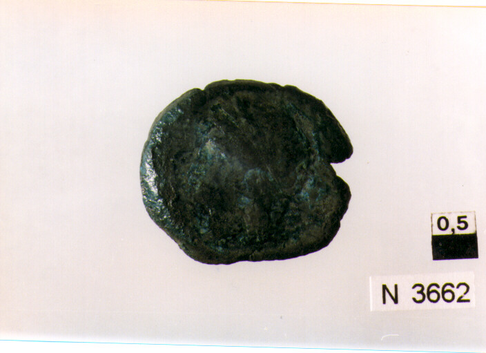 R/ testa di Apollo laureato a sinistra; V/ toro androcefalo a destra incoronato da vittoria (moneta, litra) (sec. III a.C)