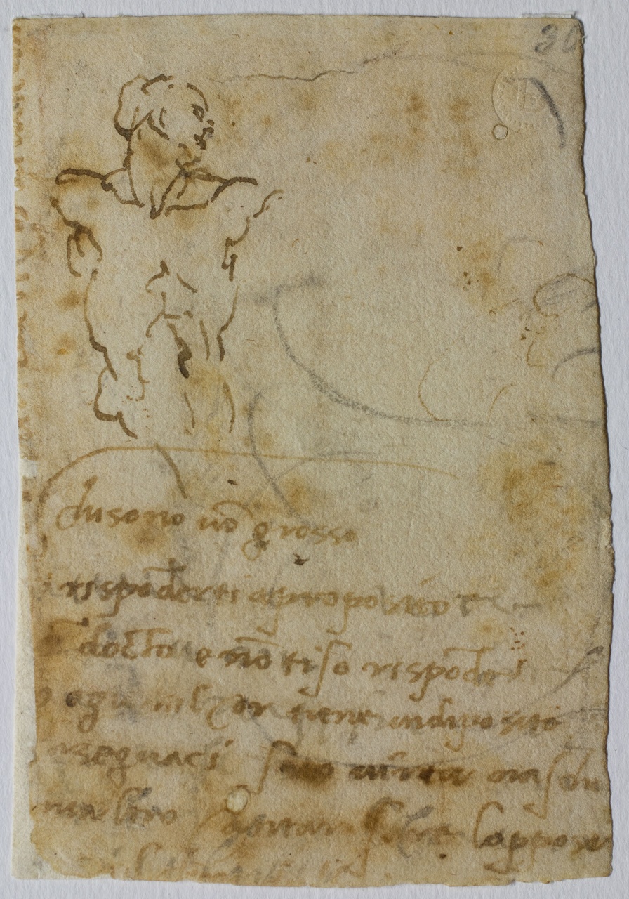 studio per un cattivo ladrone (disegno) di Buonarroti Michelangelo (sec. XVI)