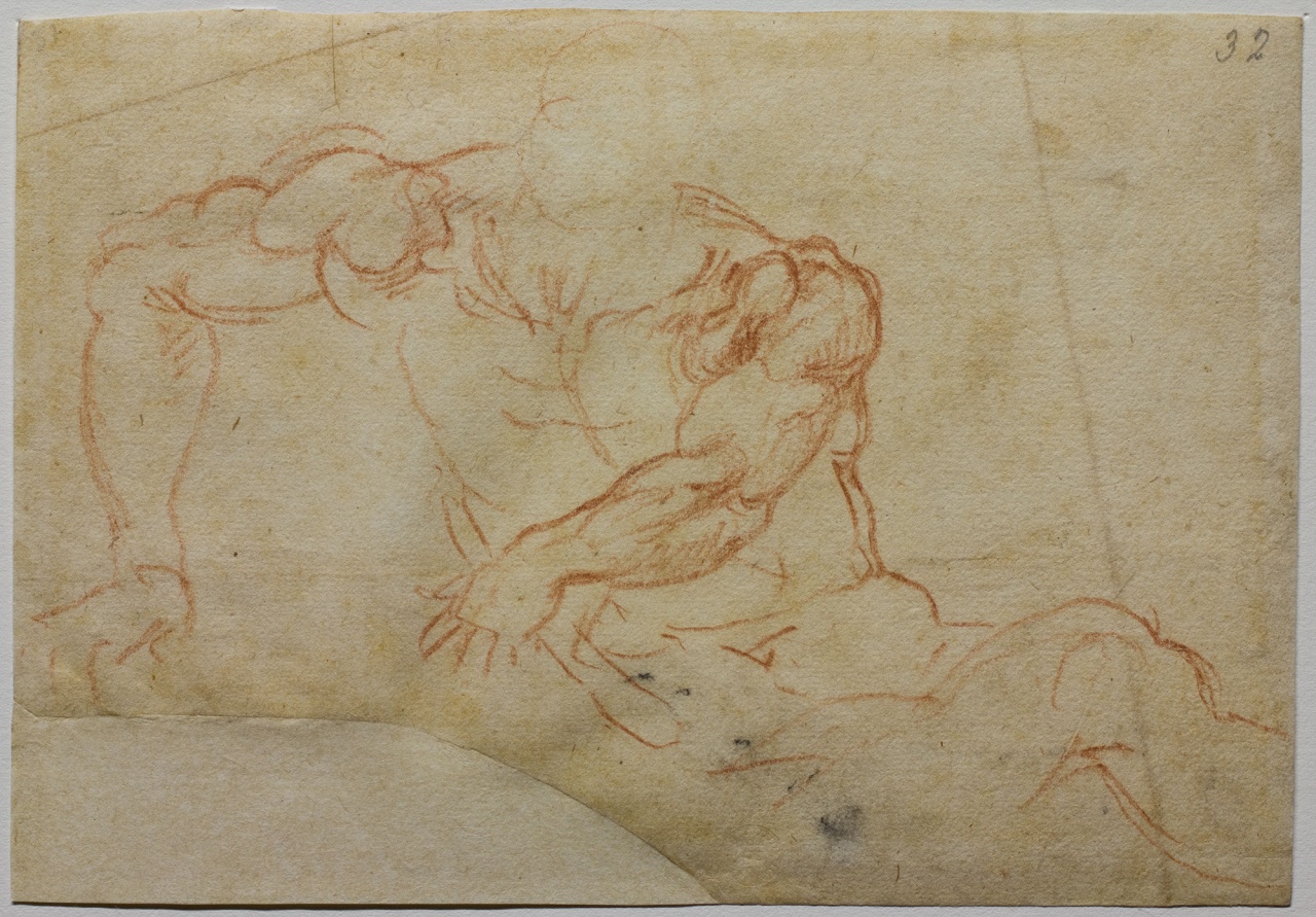 studio di nudo maschile (disegno) di Buonarroti Michelangelo (sec. XVI)
