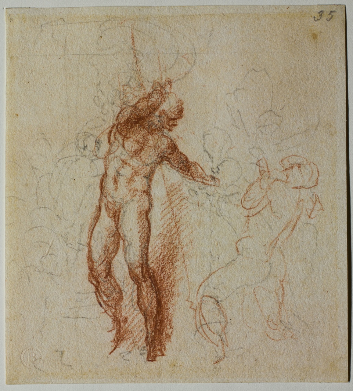 studio per la discesa di Cristo al limbo (disegno) di Buonarroti Michelangelo (sec. XVI)
