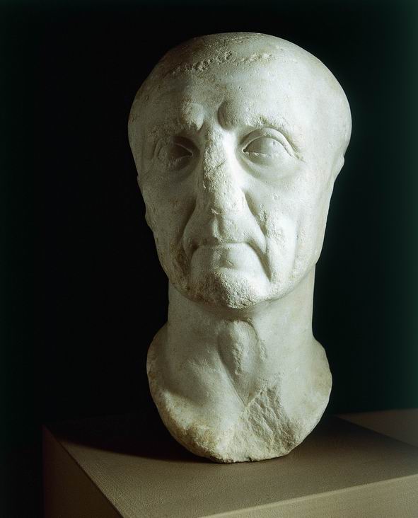 Tiberio o Vespasiano (testa ritratto) - età giulio-claudia (prima metà sec. I d.C)