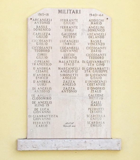 lapide commemorativa ai caduti - ambito abruzzese (inizio XXI)