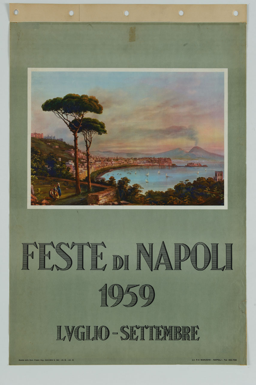 golfo di Napoli con il Vesuvio da Posillipo (manifesto) - ambito napoletano (sec. XX)