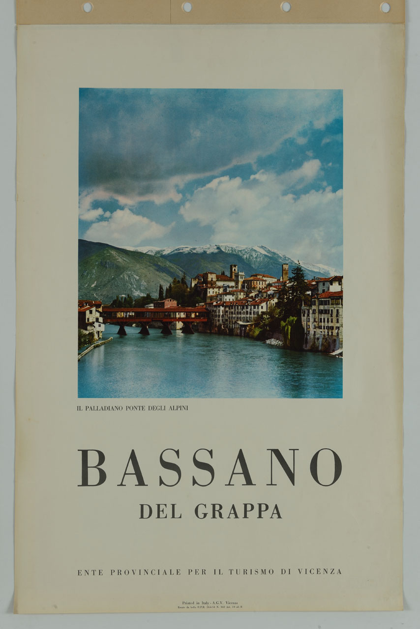 ponte vecchio o degli alpini a Bassano del Grappa (manifesto) - ambito veneto (sec. XX)
