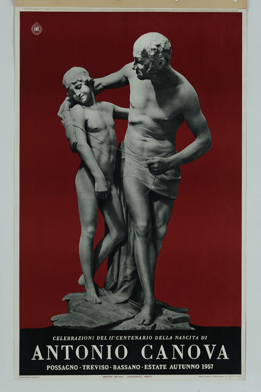scultura Dedalo e Icaro di Antonio Canova (manifesto) - ambito italiano (sec. XX)