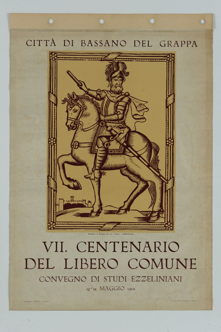 Ezzelino III da Romano a cavallo (manifesto) - ambito veneto (sec. XX)