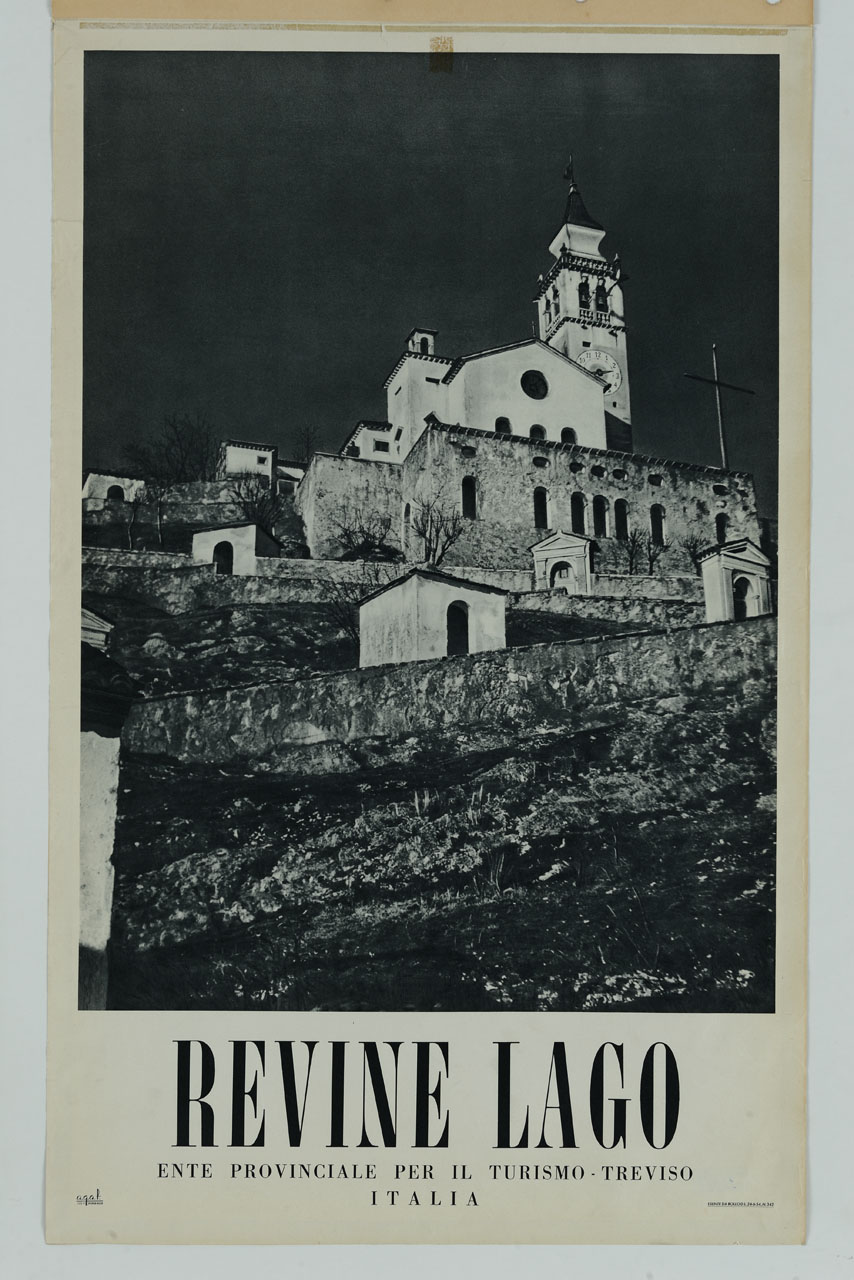 veduta del santuario di San Francesco di Paola in Revine (manifesto) - ambito italiano (sec. XX)