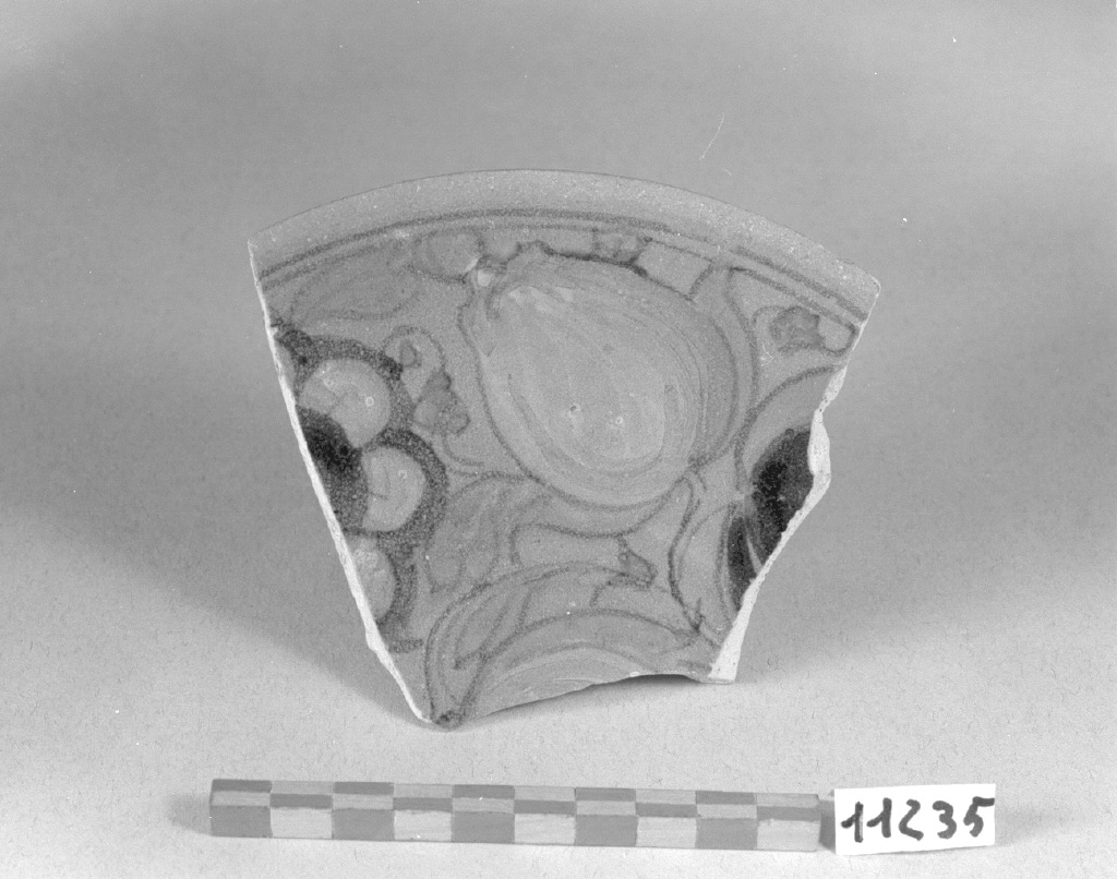 motivo decorativo fitomorfo (piatto, frammento) - produzione veneziana (seconda metà sec. XVI)