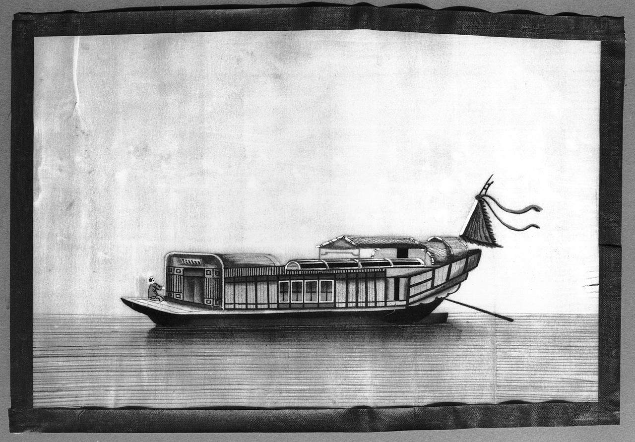 imbarcazione cinese (dipinto) - ambito cinese (sec. XIX)