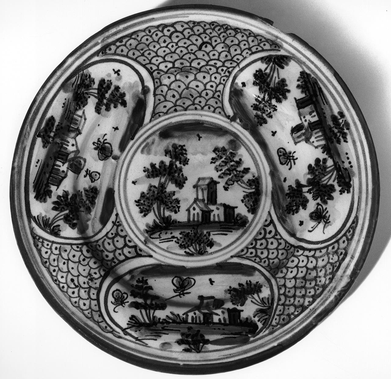 paesaggio (piatto) - bottega Italia centrale (sec. XVIII)
