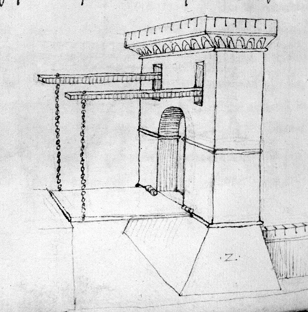 ponte levatoio (disegno) - ambito toscano (sec. XVI)