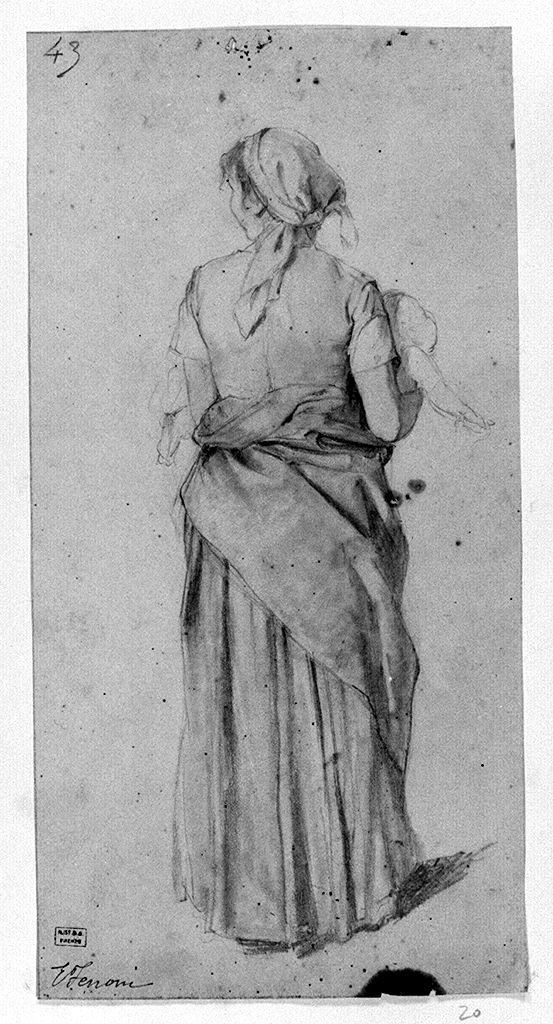 figura femminile con bambino (disegno) di Ferroni Egisto (sec. XIX)