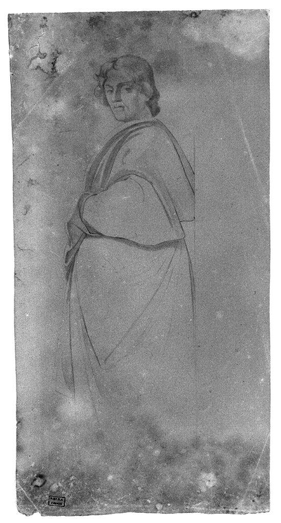 figura maschile (disegno) di Borrani Odoardo (seconda metà sec. XIX)