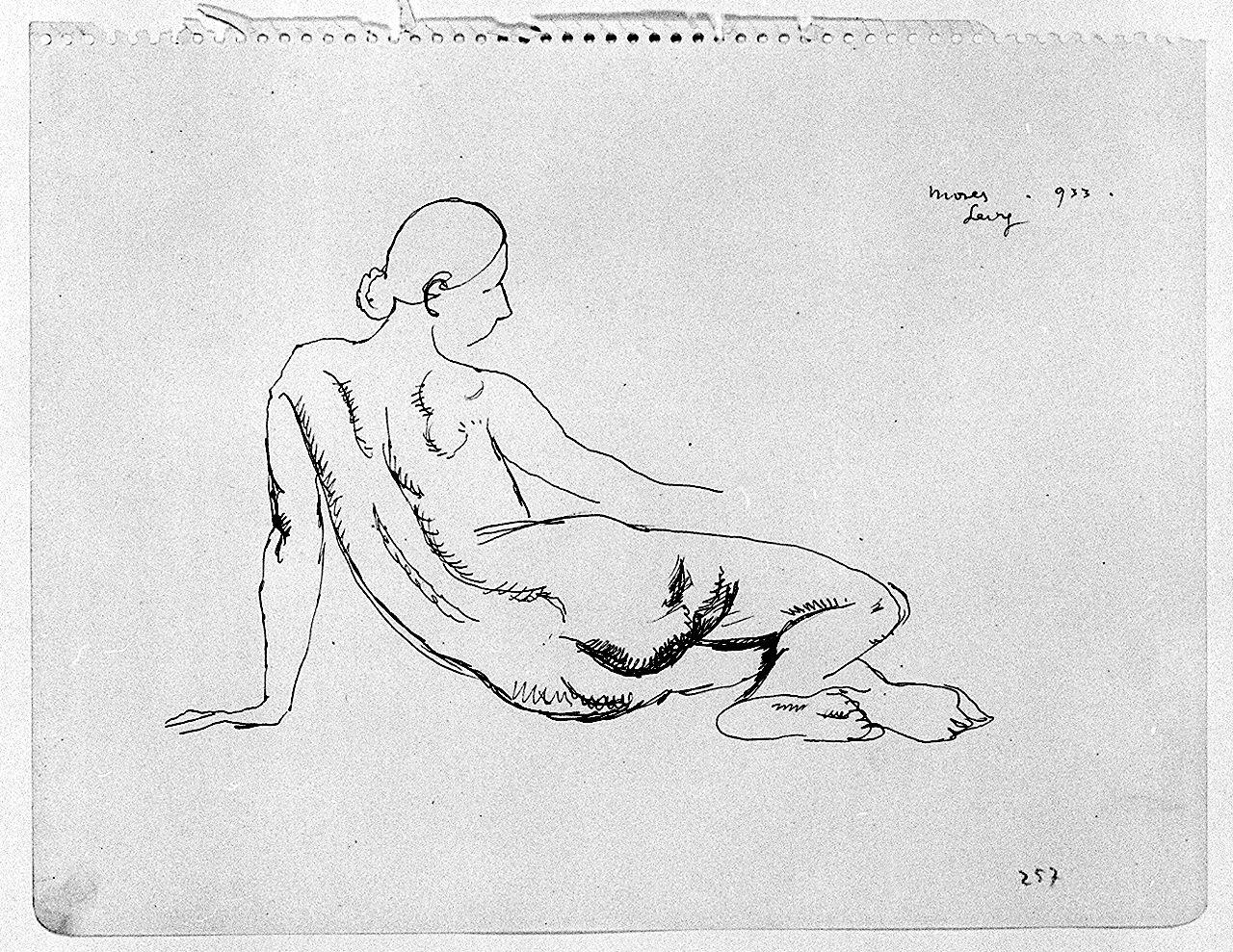 figura femminile nuda (disegno) di Levy Moses (sec. XX)