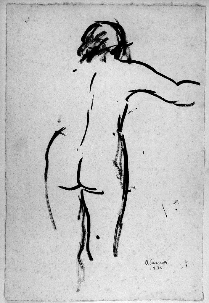 figura femminile nuda (disegno) di Saccorotti Oscar (sec. XX)