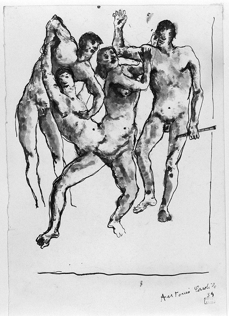 figure nude (disegno) di Cardile Antonio (sec. XX)